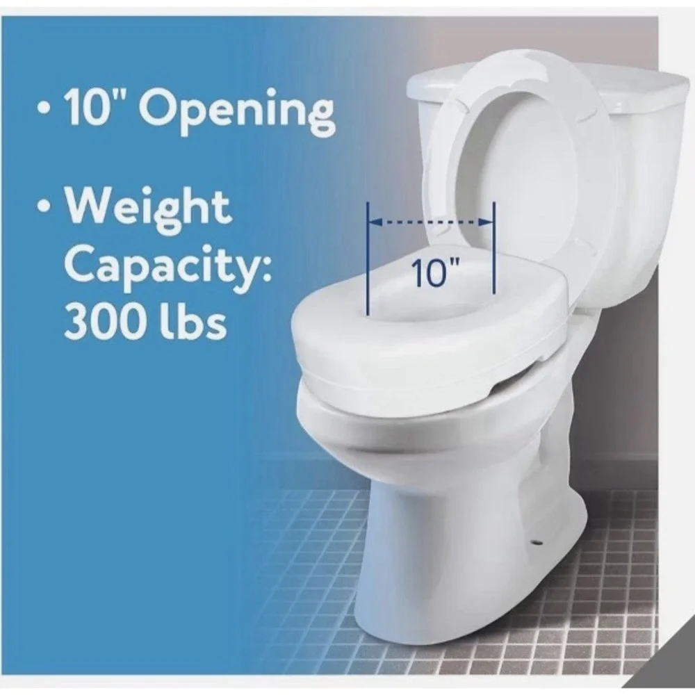 Carex White Plastic Raised Toilet‎ Seat 5-1/2
